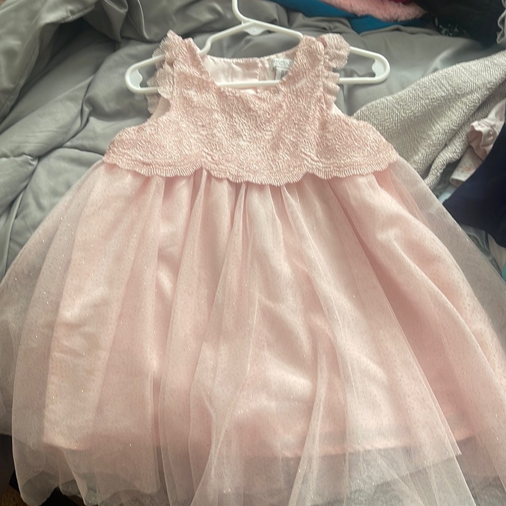 Pink with gold no sleeve dress